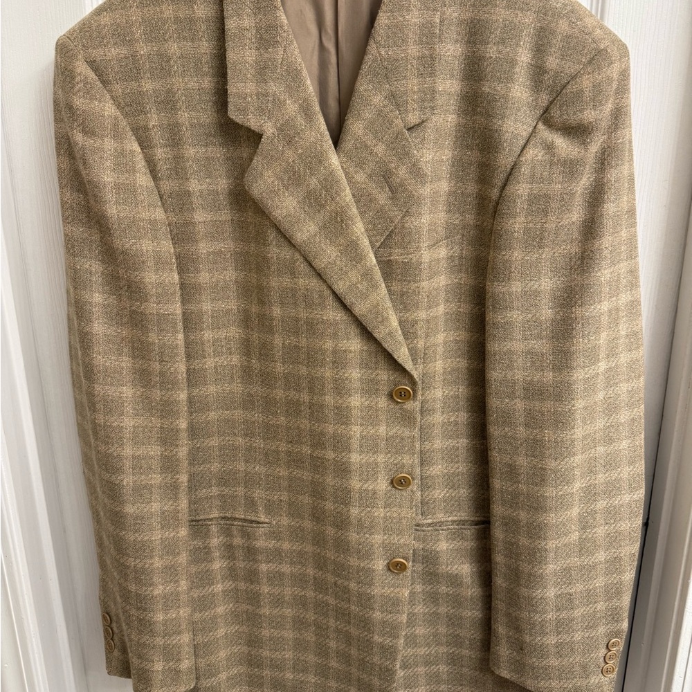 Pal Zileri Beige Checkered Blazer